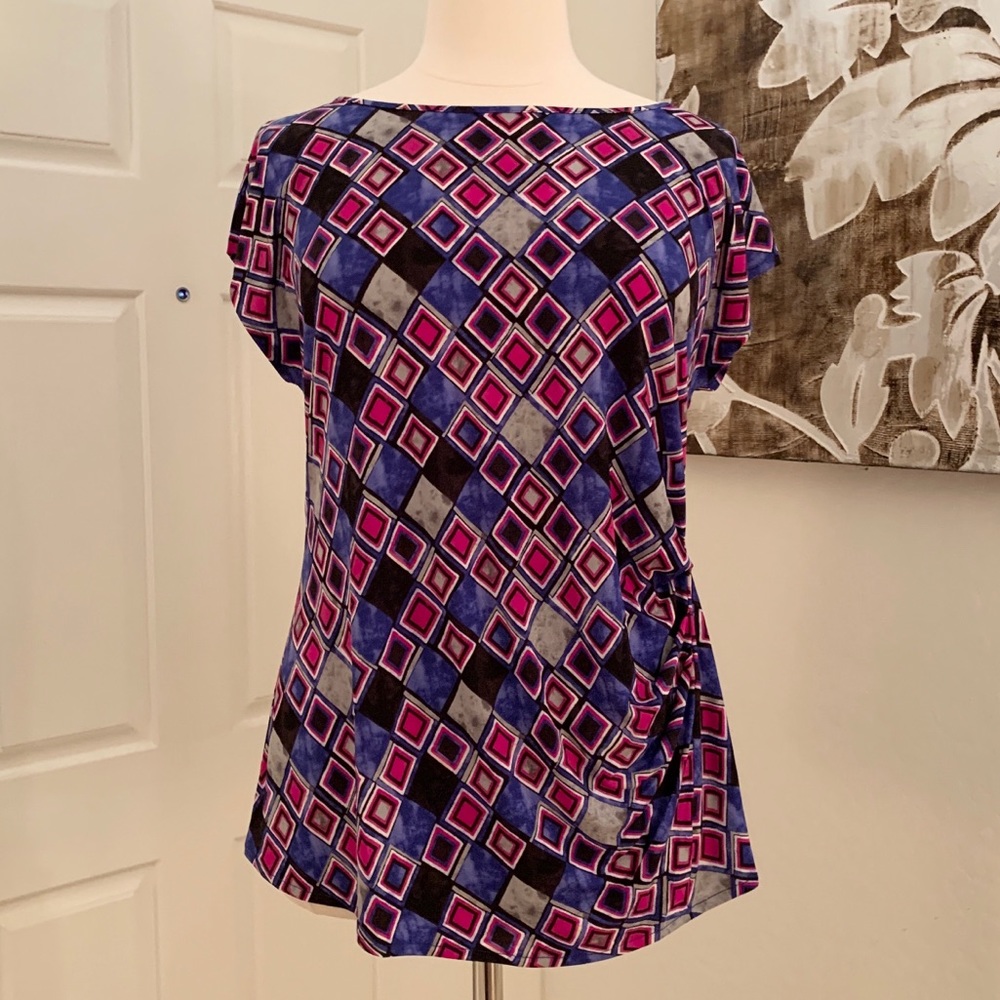 Lane Bryant Magenta, Blue & Black Top Size 18/20